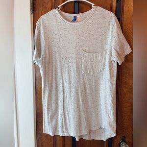 Divided White and Black Speckled Short Sleeve Tee